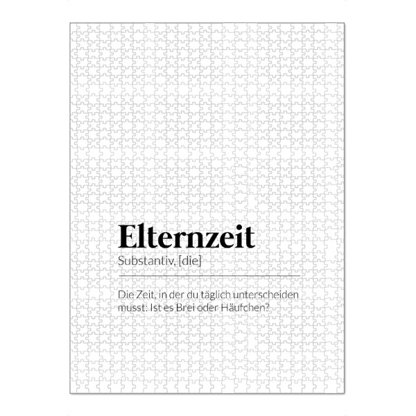 Puzzle Ravensburger "Definition Elternzeit" artboxONE - Typografie,Schwarzweiß,Liebe