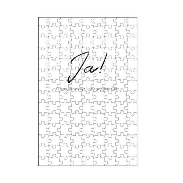 artboxONE Puzzle "Ein einfaches Wort" artboxONE - Typografie,Schwarzweiß,Liebe - Hochzeitsgeschenk,Geschenk zur hochzeit,Ja wort,Hochzeit,Heiraten