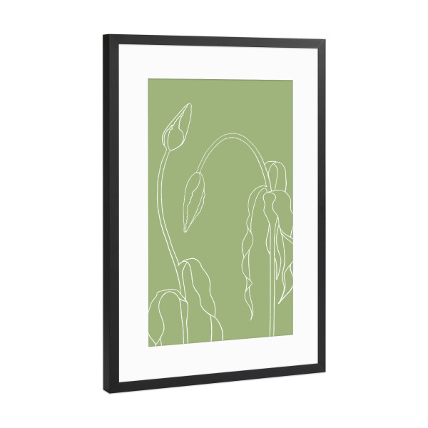 Poster mit Rahmen Schwarz (Metallic) "Beautiful tulips green" artboxONE - Natur,Floral,Für Mama