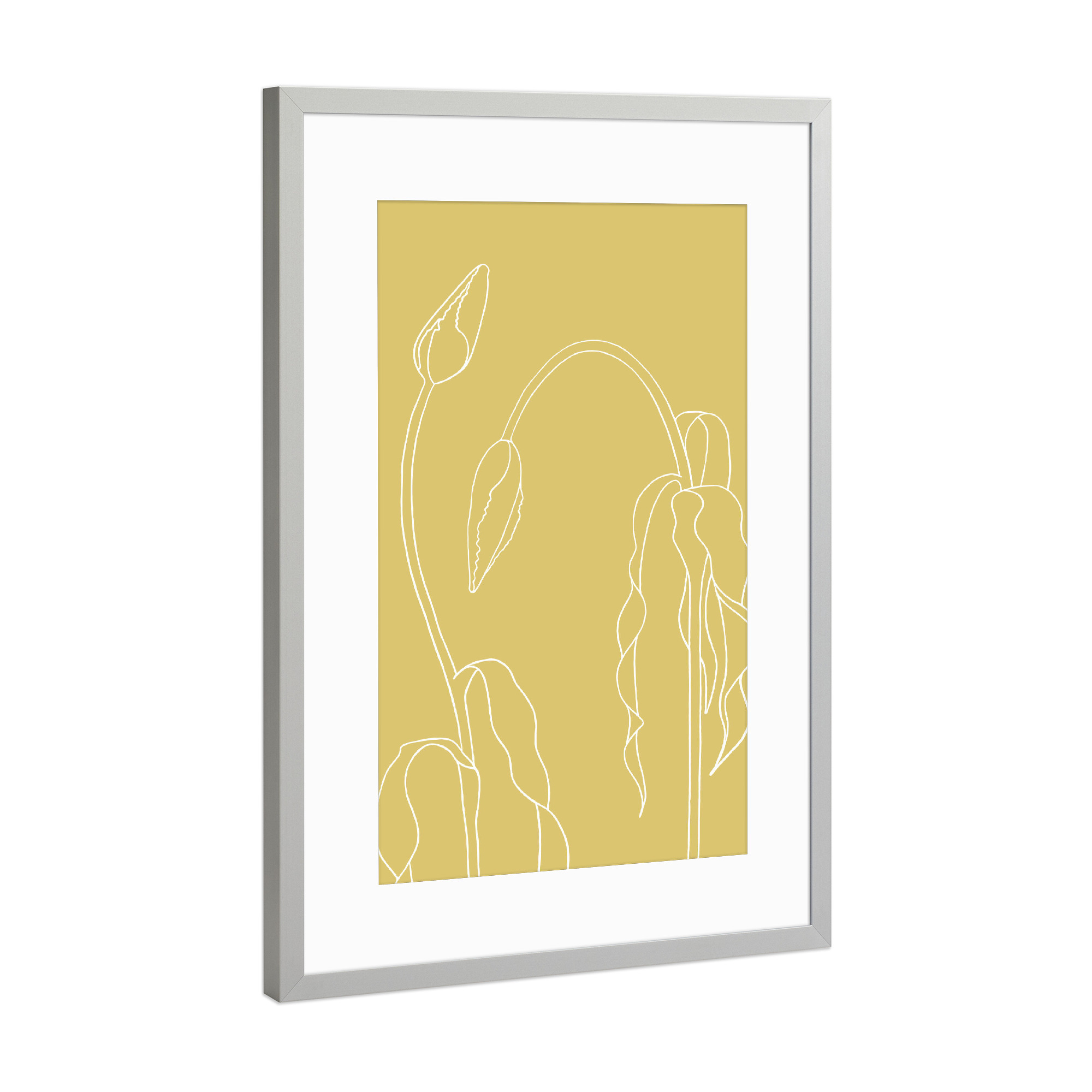 Poster mit Rahmen Silber "Beautiful tulips yellow" artboxONE - Natur,Floral,Für Mama