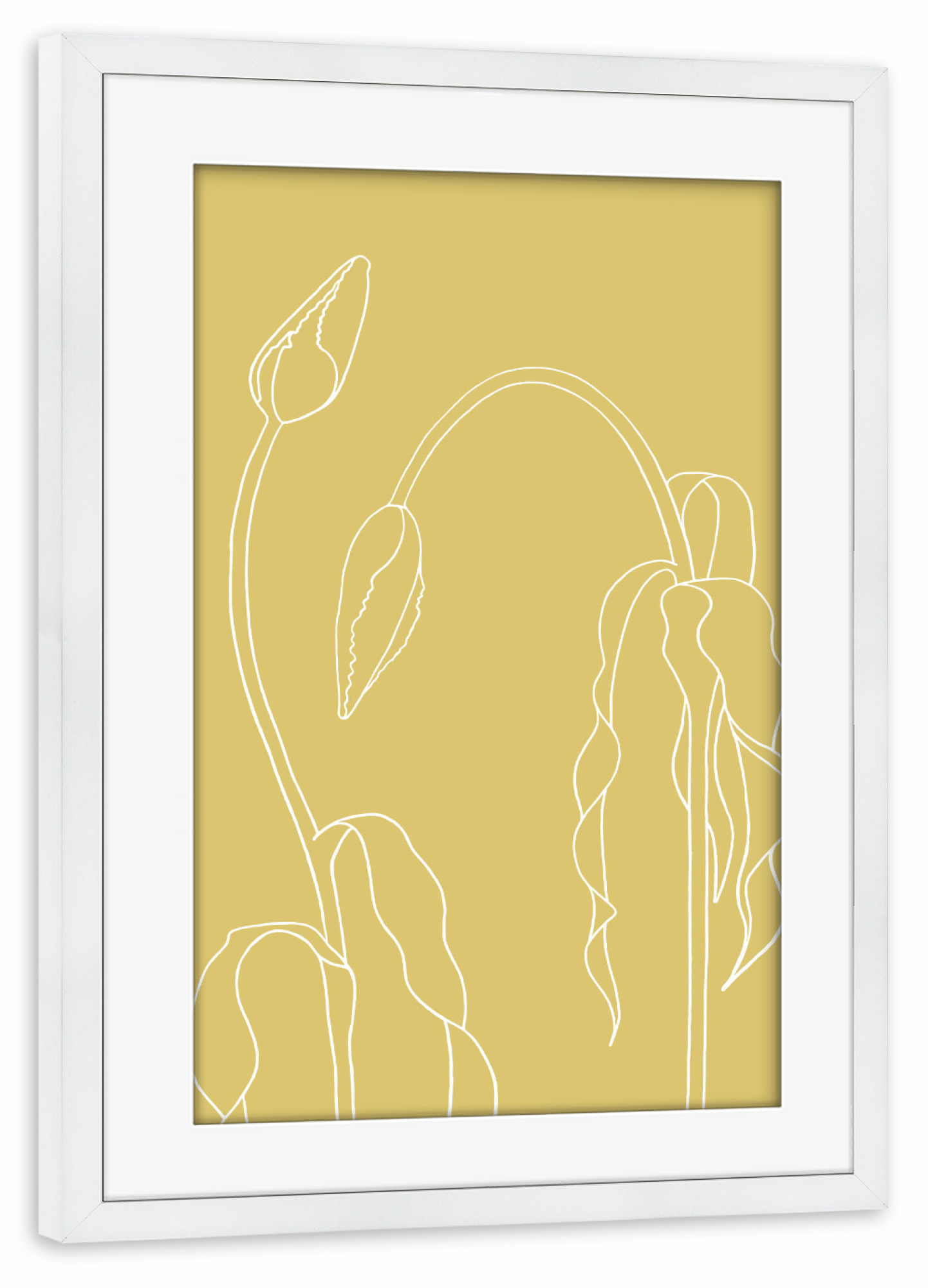 Poster mit Rahmen weiß "Beautiful tulips yellow" artboxONE - Natur,Floral,Für Mama
