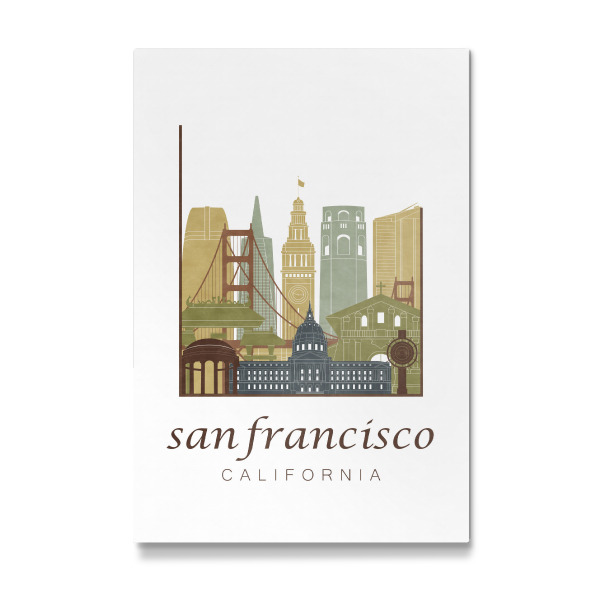 Galerie-Print "San Francisco skyline light brown" 30x20 cm artboxONE