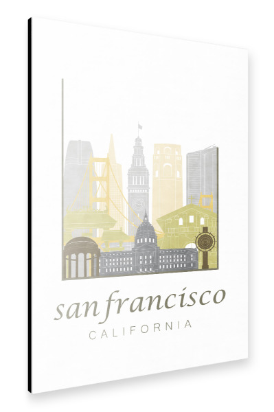Alu-Dibond "San Francisco skyline desert" 30x20 cm artboxONE