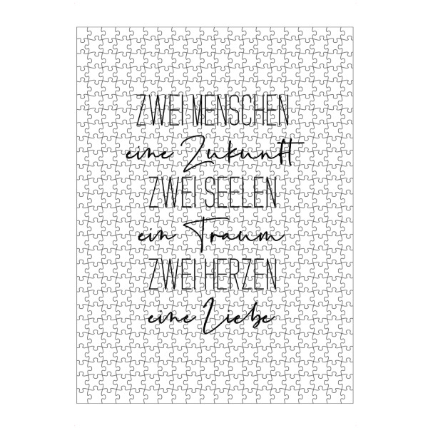 Puzzle Ravensburger "Zwei Menschen" artboxONE - Typografie,Menschen,Schwarzweiß,Liebe - Menschen,Seelen,Liebe,Love,Typography,Quotes,Valentine,Wedding