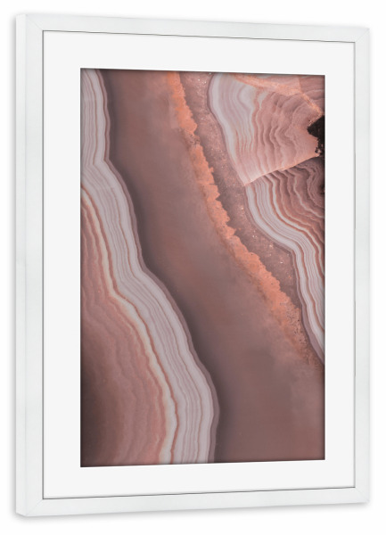 Poster mit Rahmen weiß "Baked Earth Shadows Agate" artboxONE - Marmor - Baked earth,Agate,Mineral,Gemstone,Crystal,Marble,Abstract