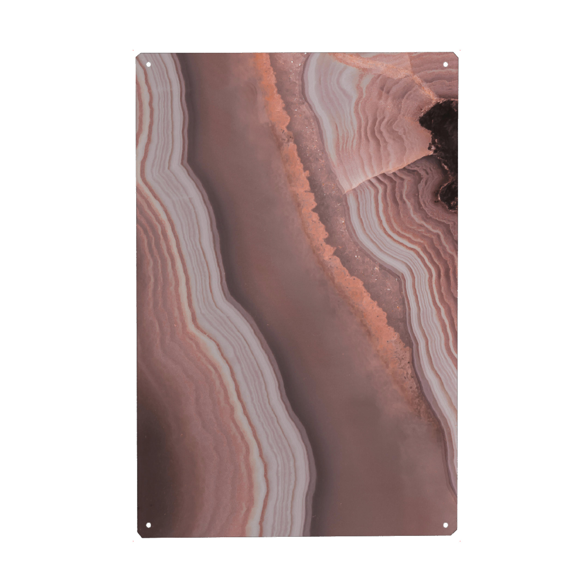 Metall Poster "Baked Earth Shadows Agate" artboxONE - Marmor - Baked earth,Agate,Mineral,Gemstone,Crystal,Marble,Abstract - Blechschild
