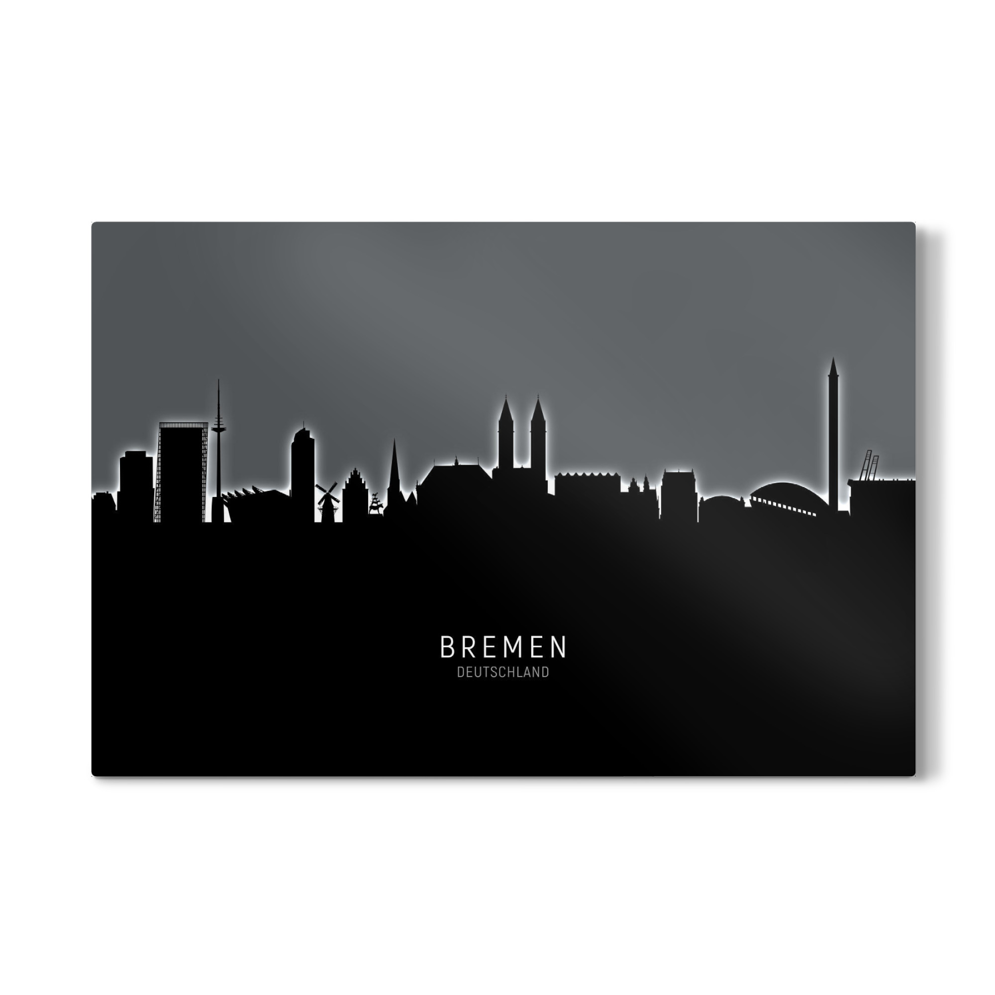 Galerie-Print "Bremen Skyline Glow BW" 75x50 cm artboxONE