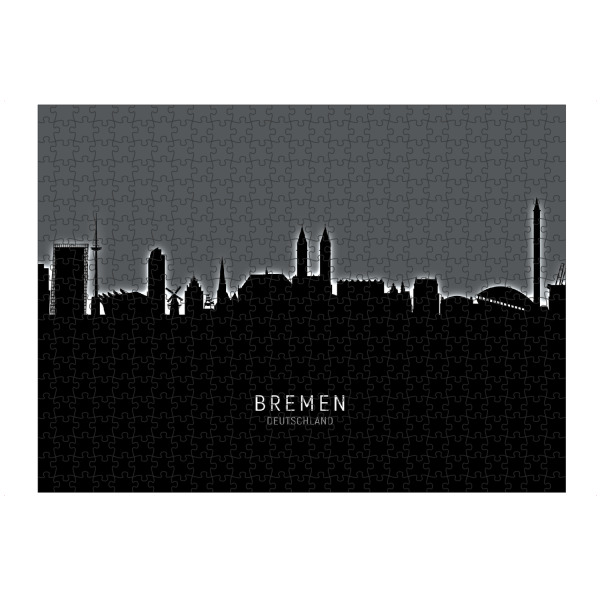 artboxONE Puzzle "Bremen Skyline Glow BW" artboxONE - Städte,Schwarzweiß - Bremen,Deutschland,Skyline,Cityscape,Stadtbild - Bild bremen