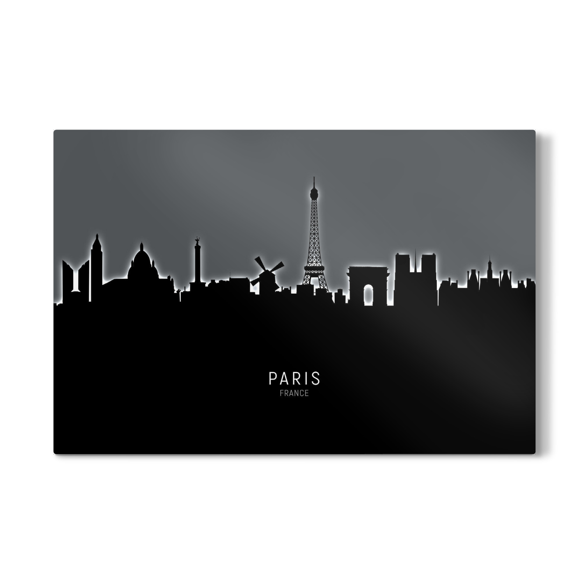 Galerie-Print "Paris Skyline Glow White" 75x50 cm artboxONE