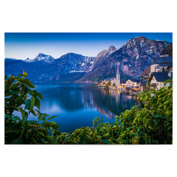 Poster "Blaue Stunde in Hallstatt" artboxONE - Natur,Reise - Alpen,Berge,österreich,Salzkammergut,See