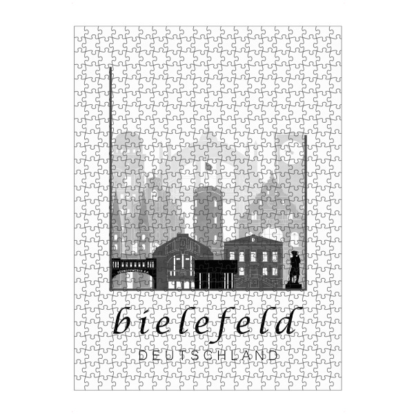 artboxONE Puzzle "Bielefeld skyline black & white" artboxONE - Städte,Schwarzweiß,Kartografie