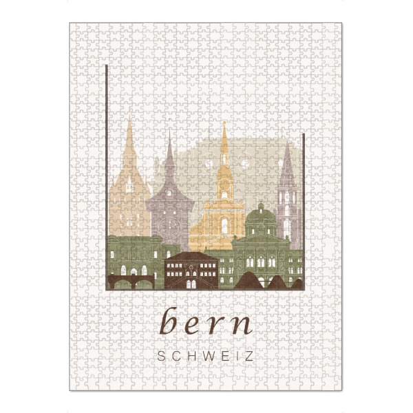 Puzzle Ravensburger "Bern rustic skyline" artboxONE - Städte,Kartografie - Bern,Berne,Switzerland,Schweiz,Skyline,Cityscape,Travel - Bild bern