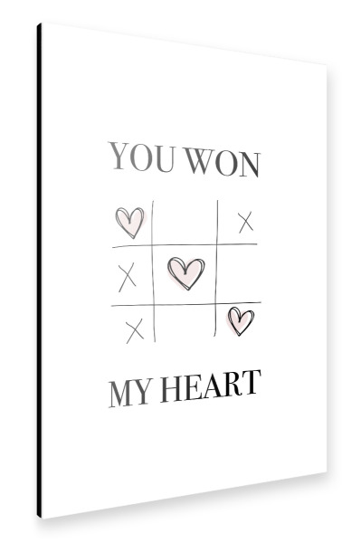 Alu-Dibond "YOU WON MY HEART" 30x20 cm artboxONE