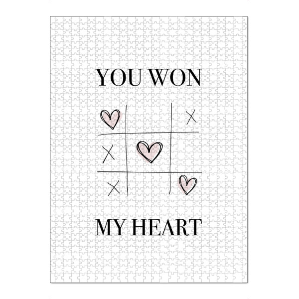 Puzzle Ravensburger "YOU WON MY HEART" artboxONE - Typografie,Schwarzweiß,Liebe