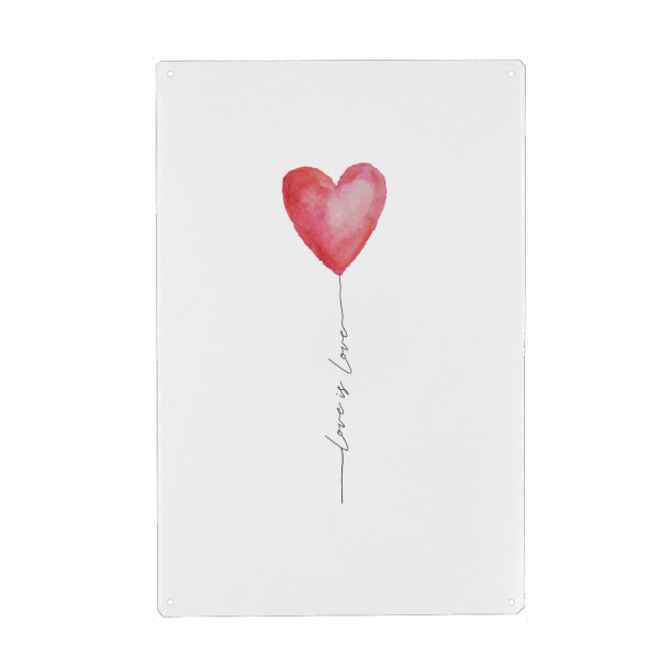 Metall Poster "Love is Love" artboxONE - Typografie,Schwarzweiß,Liebe