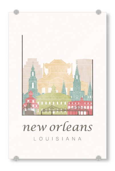 Acrylglasbild "New Orleans skyline pastel" artboxONE - Städte,Kartografie