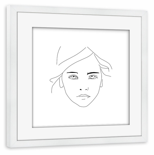 Poster mit Rahmen weiß "Portrait eines Mädchens" artboxONE - Abstrakt,Schwarzweiß