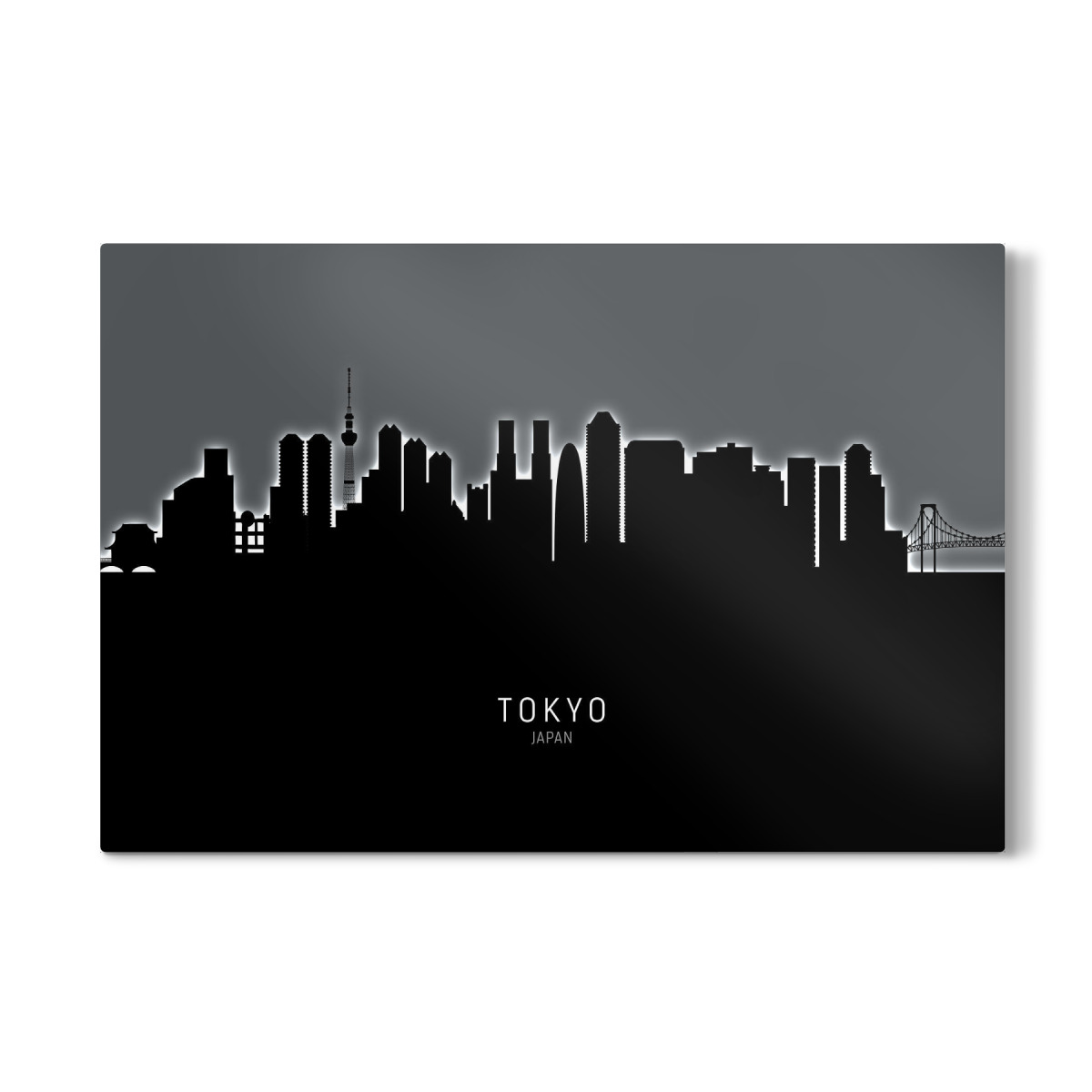 Tokyo Japan Skyline Glow White Als Galerie Print Bei Artboxone Kaufen