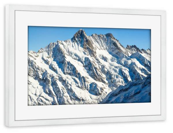 Poster mit Rahmen weiß "Schreckhorn from Eismeer" artboxONE - Natur