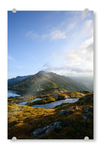 Acrylglasbild "Grimsel at sunrise" artboxONE - Natur