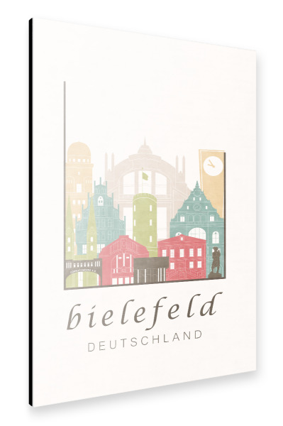 Alu-Dibond "Bielefeld skyline pastel" 30x20 cm artboxONE