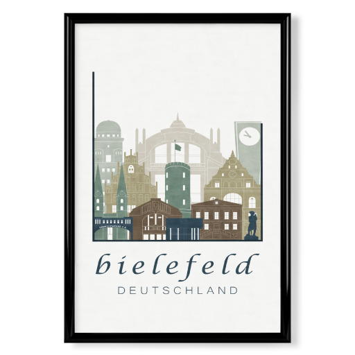 Bielefeld skyline light blue