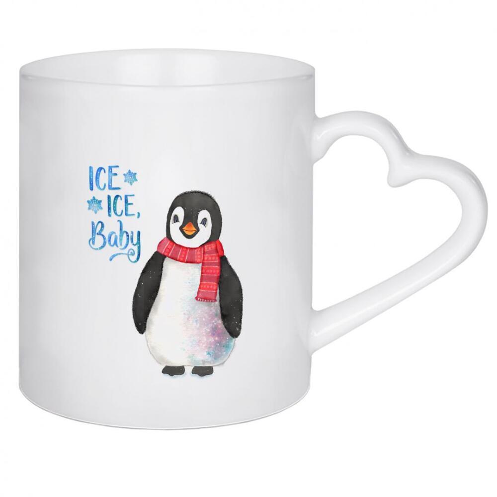 Herztasse "Pinguin: Ice, Ice, Baby" artboxONE - Typografie,Tiere,Weihnachten