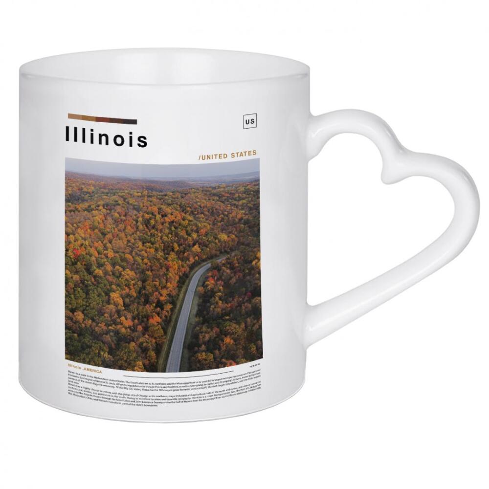 Herztasse "Titelseite - Zeitung aus Illinois" artboxONE - Städte,Architektur