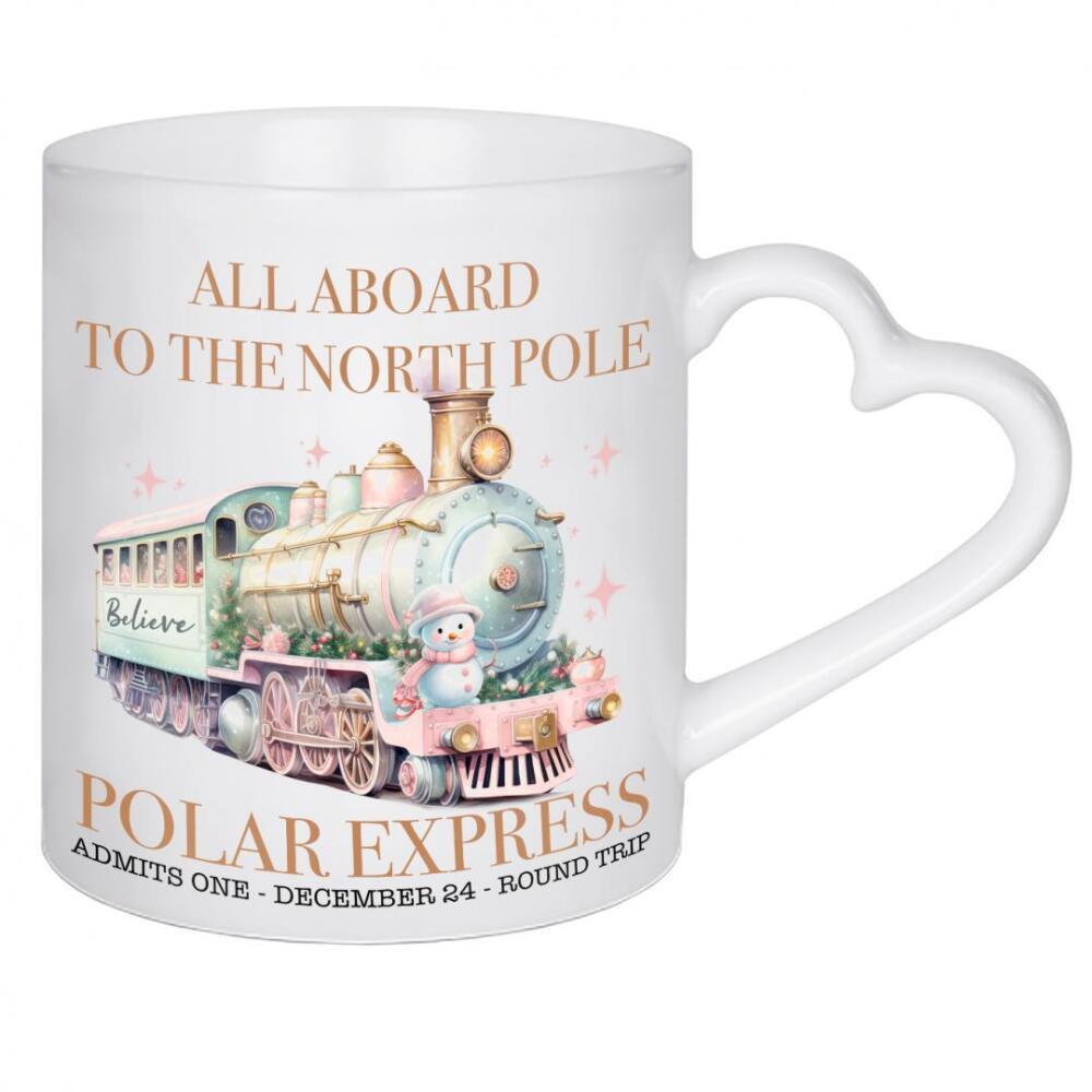 Herztasse "Bild des Polarexpresszuges" artboxONE - Fashion,Weihnachten,Buchstaben,Lustig