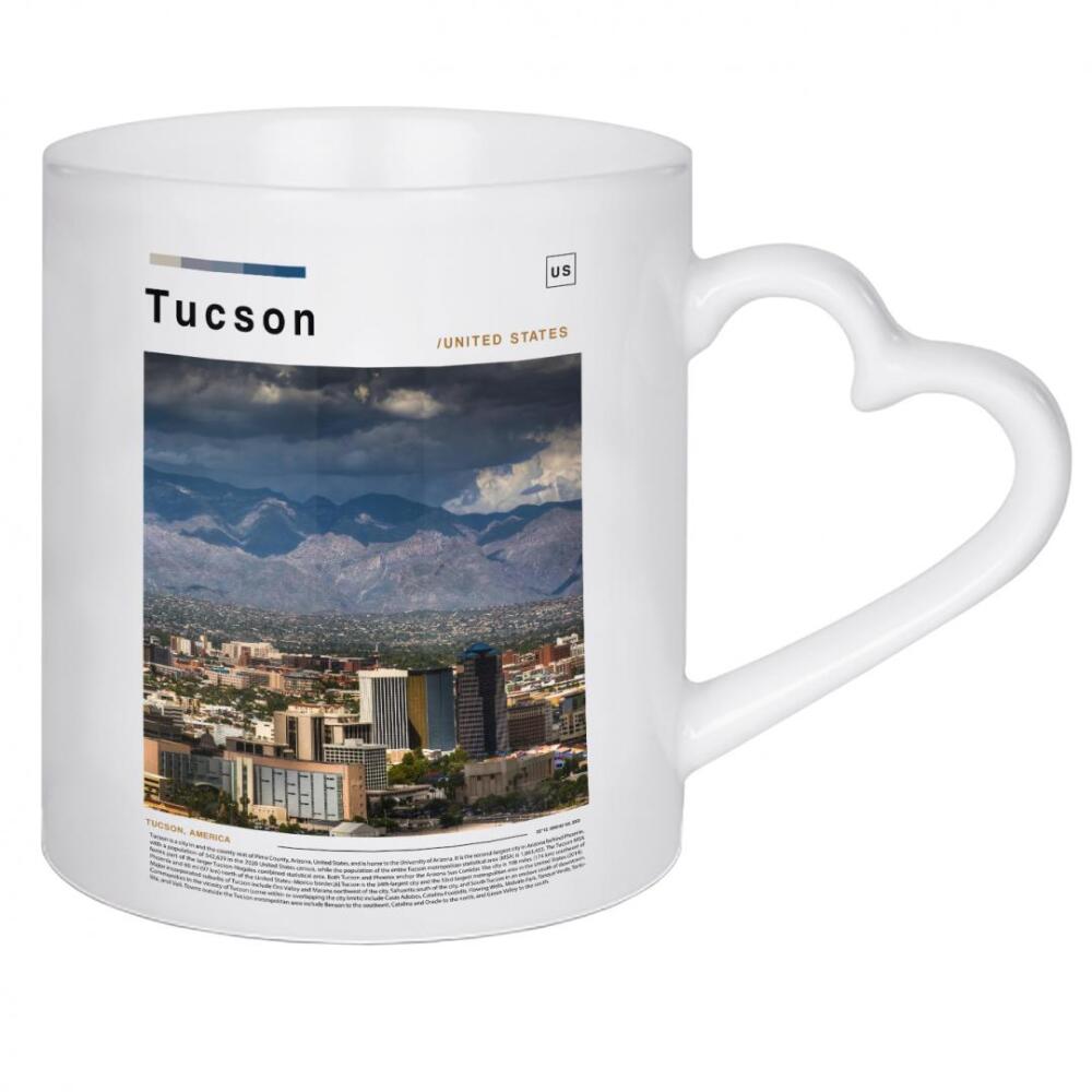 Herztasse "Tucson-Zeitungscover" artboxONE - Städte,Architektur