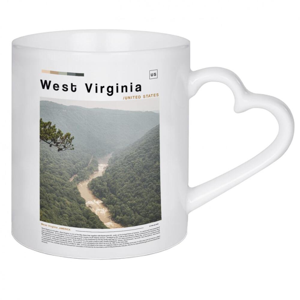 Herztasse "Titelseite Zeitung - West Virginia" artboxONE - Städte,Architektur
