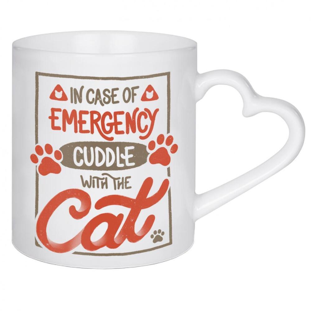 Herztasse "Im Notfall kuscheln" artboxONE - Typografie,Tiere