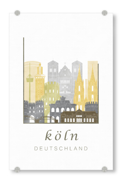 Acrylglasbild "Cologne skyline desert" artboxONE - Städte / Köln - Cologne,Köln,Koln,Germany,Deutschland,Skyline,Cityscape,Travel