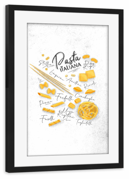 Poster mit Rahmen schwarz "Pasta italiana" artboxONE - Essen & Trinken