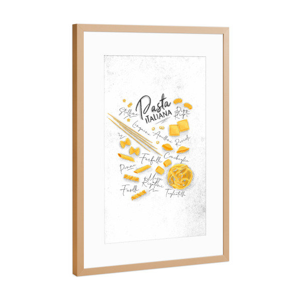 Poster mit Rahmen Kupfer "Pasta italiana" artboxONE - Essen & Trinken