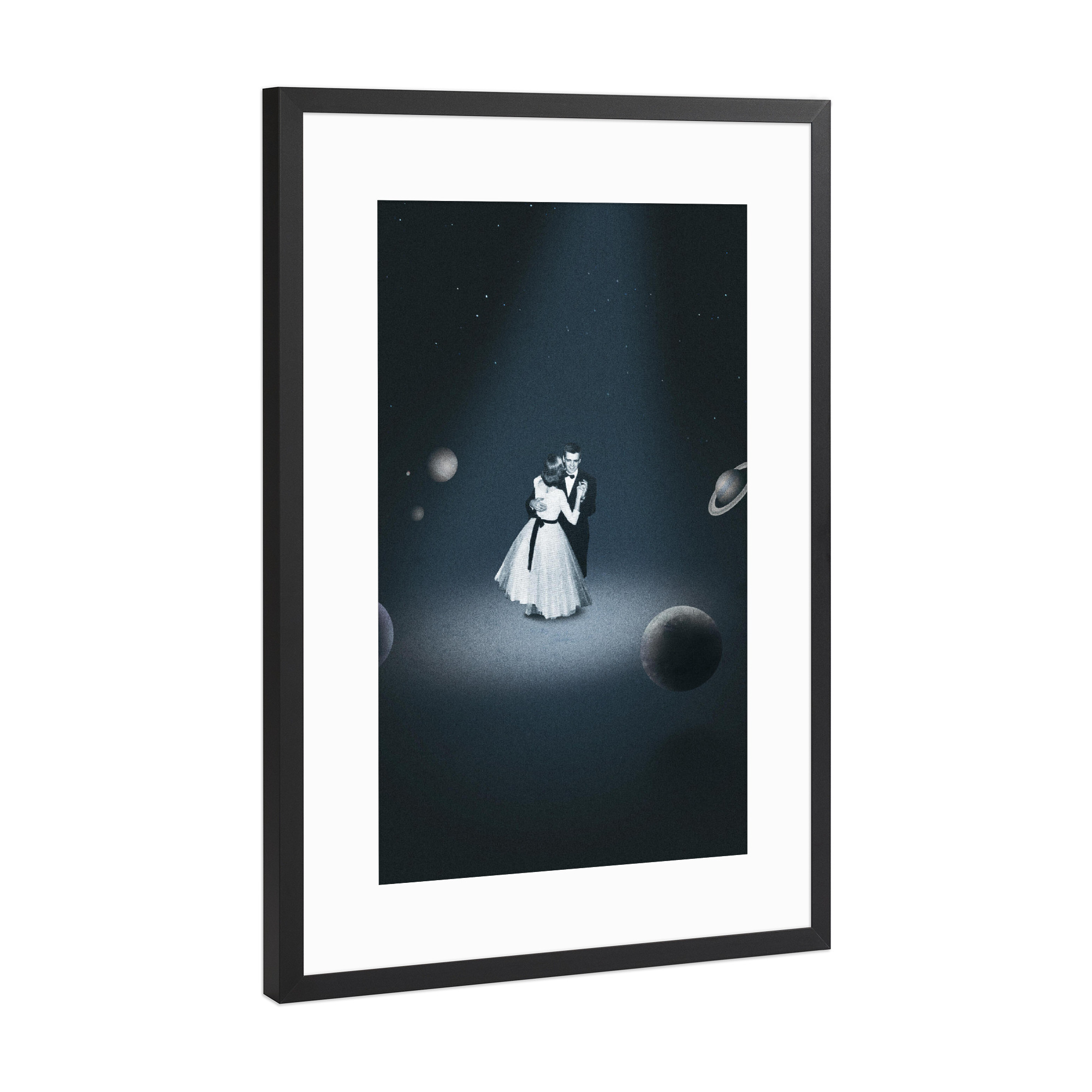 Poster mit Rahmen Schwarz (Metallic) "Centre of the universe" artboxONE - Schwarzweiß,Liebe,Galaxy