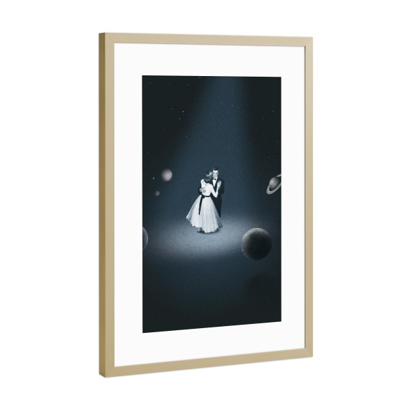 Poster mit Rahmen Gold "Centre of the universe" artboxONE - Schwarzweiß,Liebe,Galaxy