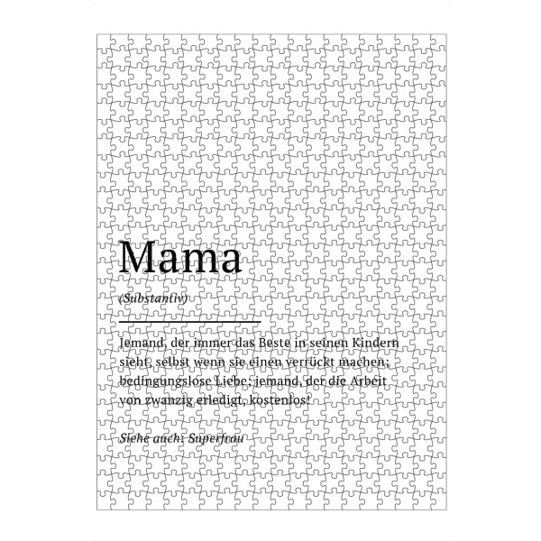 Puzzle Ravensburger "Mama - Definition (DE)" artboxONE - Typografie,Schwarzweiß,Für Mama