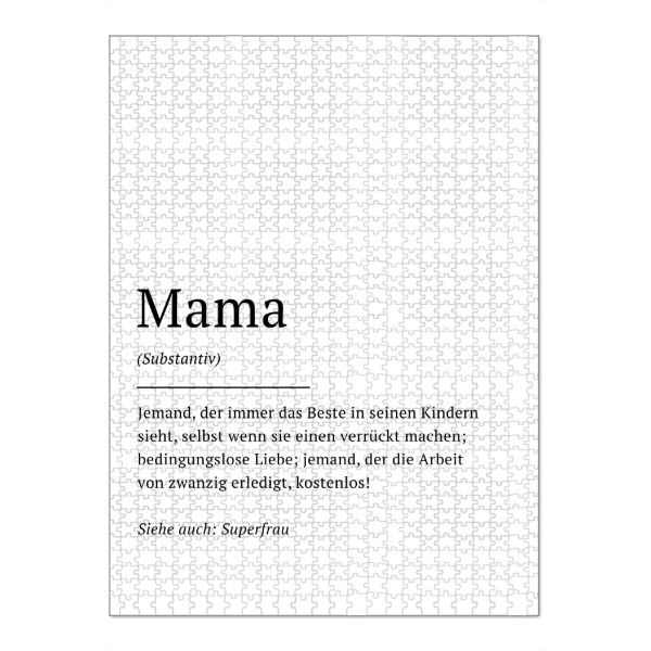 Puzzle Ravensburger "Mama - Definition (DE)" artboxONE - Typografie,Schwarzweiß,Für Mama