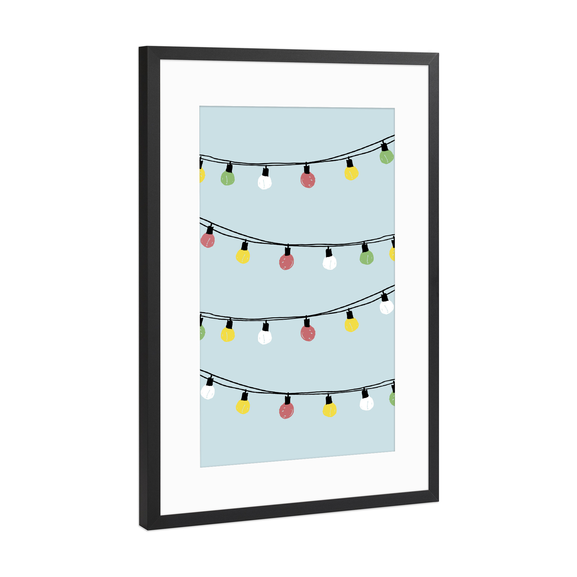 Poster mit Rahmen Schwarz (Metallic) "Lampions" artboxONE - Für Kinder