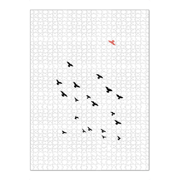 Puzzle Ravensburger "Gegen den Strom" artboxONE - Natur,Tiere,Abstrakt,Schwarzweiß