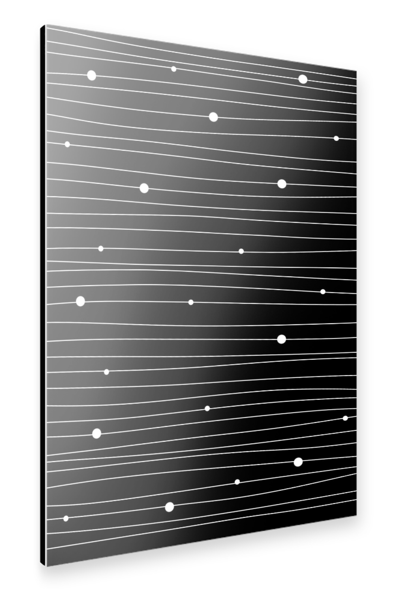 Alu-Dibond "White lines & dots" 75x50 cm artboxONE