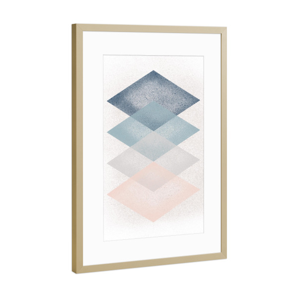 Poster mit Rahmen Gold "Four Rectangular Shapes" artboxONE - Abstrakt,Geometrie