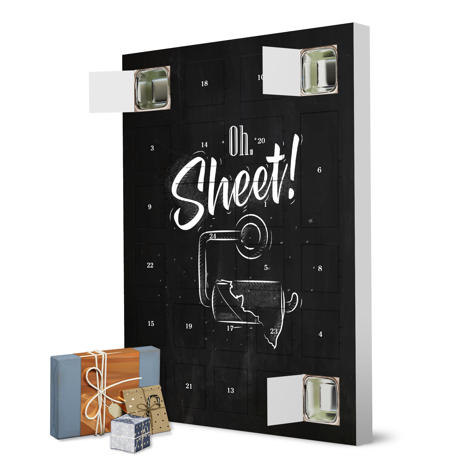 Adventskalender zum Selbstbefüllen Toilet finish paper graphics chalk artboxONE Adventskalender Typografie