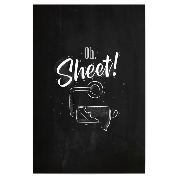 Poster 30x20 cm "Toilet finish paper graphics chalk" artboxONE - Typografie,Schwarzweiß,Lustig
