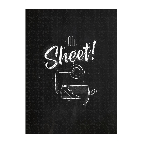 Puzzle Ravensburger "Toilet finish paper graphics chalk" artboxONE - Typografie,Schwarzweiß,Lustig