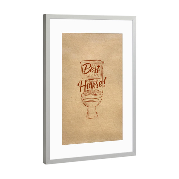 Poster mit Rahmen Silber "Toilet graphics craft" artboxONE - Typografie,Lustig