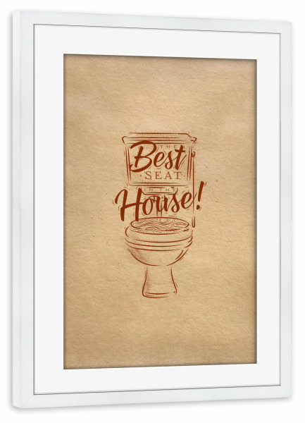 Poster mit Rahmen weiß "Toilet graphics craft" artboxONE - Typografie,Lustig