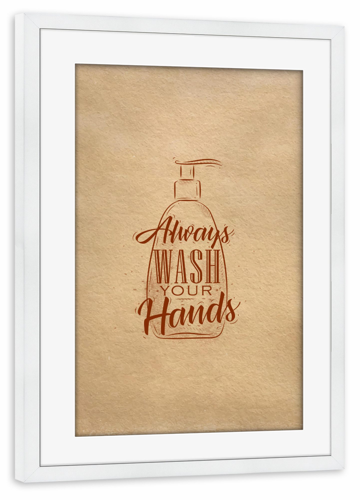 Poster mit Rahmen weiß "Soap Dispenser" artboxONE - Typografie
