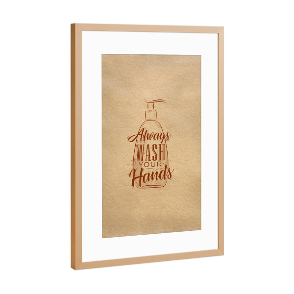 Poster mit Rahmen Kupfer "Soap Dispenser" artboxONE - Typografie